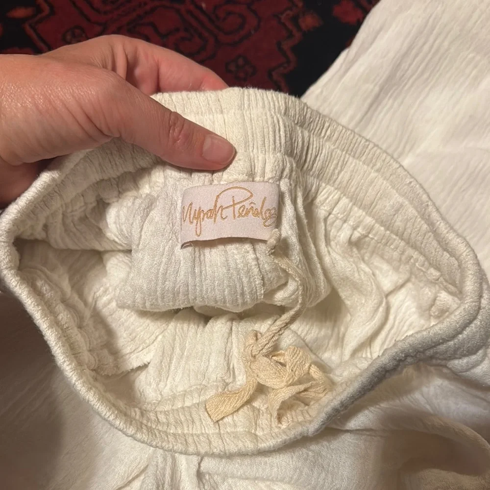 White Textured Pants - Picture 3 of 3